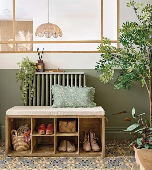 Maisons Du Monde Meubles D'entrée Et à Chaussures Banc 6 Casiers En Lin Et Bois De Sapin Marron 6 Maisons Du Monde Meubles D'entrée Et à Chaussures Banc 6 Casiers En Lin Et Bois De Sapin Marron – Image 4