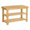Calicosy Meubles D'entrée Et à Chaussures Banc à Chaussures 3 Niveaux En Bambou Naturel - L70 Cm - Marron -Meubles d'appoint Soldes banc a chaussures 3 niveaux en bambou naturel l70 cm marron