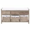 Maisons Du Monde Meubles D'entrée Et à Chaussures Banc De Rangement En Platane Et Coton L 103 Cm -Meubles d'appoint Soldes banc de rangement en platane et coton l 103 cm 1000 5 40 102991 5