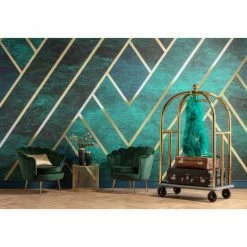 Produits populaires -Meubles d'appoint Soldes chariot a bagages en acier dore 1