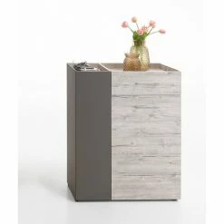 Calicosy Meubles D'entrée Et à Chaussures Commode 2 Portes Et 1 Tiroir H100 Cm - Chêne Et Gris 12 Calicosy Meubles D'entrée Et à Chaussures Commode 2 Portes Et 1 Tiroir H100 Cm - Chêne Et Gris -Meubles d'appoint Soldes commode 2 portes et 1 tiroir h100 cm chene et gris 4