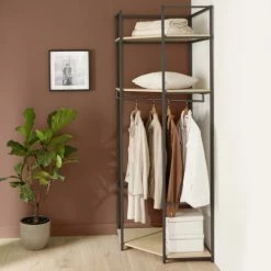 Mob In Valets De Nuits Et Portants Dressing D'angle Ouvert Modulable Et Combinable Noir -Meubles d'appoint Soldes dressing d angle ouvert modulable et combinable noir 5