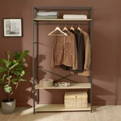 Mob In Valets De Nuits Et Portants Dressing Ouvert L110 X H200cm Noir