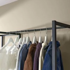 Mob In Valets De Nuits Et Portants Dressing Ouvert Modulable Avec 2 Tiroirs Effet Bois Clair -Meubles d'appoint Soldes dressing ouvert modulable avec 2 tiroirs effet bois clair 4