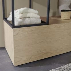 Mob In Valets De Nuits Et Portants Dressing Ouvert Modulable Avec Tiroirs Effet Bois Clair -Meubles d'appoint Soldes dressing ouvert modulable avec tiroirs effet bois clair 5