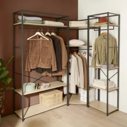 Mob In Valets De Nuits Et Portants Dressing Ouvert Modulable Et Combinable Noir -Meubles d'appoint Soldes dressing ouvert modulable et combinable noir 38