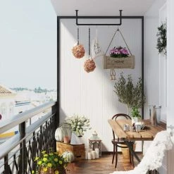 Calicosy Portemanteaux Et Patères Ensemble De 2 Patères Murales Noires Pour Vêtements - L92 X P30 Cm -Meubles d'appoint Soldes ensemble de 2 pateres murales noires pour vetements l92 x p30 cm 5