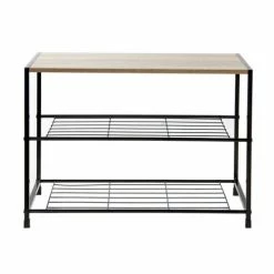 Casâme Meubles D'entrée Et à Chaussures Étagère à Chaussures 3 Niveaux - Noir -Meubles d'appoint Soldes etagere a chaussures 3 niveaux noir 4