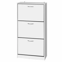 Calicosy Meubles D'entrée Et à Chaussures Etagère à Chaussures 3 Tiroirs - Blanc -Meubles d'appoint Soldes etagere a chaussures 3 tiroirs blanc 2