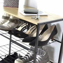 Casâme Meubles D'entrée Et à Chaussures Etagère à Chaussures 5 Niveaux En Métal Noir -Meubles d'appoint Soldes etagere a chaussures 5 niveaux en metal noir 5