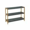 Wadiga Meubles D'entrée Et à Chaussures Étagère à Chaussures Bambou étroite 3 Niveaux Grise -Meubles d'appoint Soldes etagere a chaussures bambou etroite 3 niveaux grise