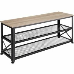 Tectake Meubles D'entrée Et à Chaussures Étagère à Chaussures BLACKPOOL 101x30,5x45,5cm Effet Bois Clair