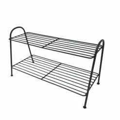 Decoclico Factory Meubles D'entrée Et à Chaussures Etagère à Chaussures En Métal Noir