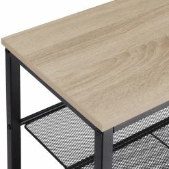 Tectake Meubles D'entrée Et à Chaussures Étagère à Chaussures PORTSMOUTH 100x30,5x72,5cm Bois Clair Industriel, -Meubles d'appoint Soldes etagere a chaussures portsmouth 100x30 5x72 5cm bois clair industriel 2