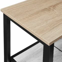 Tectake Meubles D'entrée Et à Chaussures Étagère à Chaussures TAUNTON 80x30x45,5cm Effet Bois Clair Industriel, -Meubles d'appoint Soldes etagere a chaussures taunton 80x30x45 5cm effet bois clair industriel 2