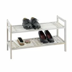 Wenko Meubles D'entrée Et à Chaussures Etagère En Bois De Noyer Massif Blanc -Meubles d'appoint Soldes etagere en bois de noyer massif blanc 2