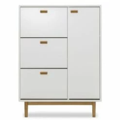 Meubles & Design Meubles D'entrée Et à Chaussures Grand Meuble à Chaussures D'entrée En Bois Blanc