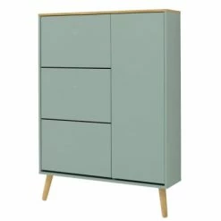 Meubles & Design Meubles D'entrée Et à Chaussures Grand Meuble à Chaussures Moderne En Bois Vert -Meubles d'appoint Soldes grand meuble a chaussures moderne en bois vert 2