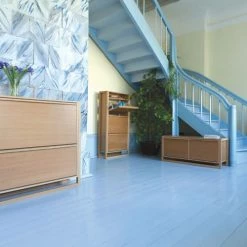 Produits populaires -Meubles d'appoint Soldes meuble a chaussures 2 compartiments en bois l120cm bois clair 1