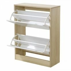 Casâme Meubles D'entrée Et à Chaussures Meuble à Chaussures 2 Tiroirs - 8 Paires - Marron -Meubles d'appoint Soldes meuble a chaussures 2 tiroirs 8 paires marron 4