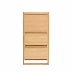 Woodman Meubles D'entrée Et à Chaussures Meuble à Chaussures 3 Compartiments En Bois H138cm Bois Clair