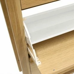 Woodman Meubles D'entrée Et à Chaussures Meuble à Chaussures 3 Compartiments En Bois H138cm Bois Clair -Meubles d'appoint Soldes meuble a chaussures 3 compartiments en bois h138cm bois clair 3