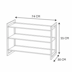Toilinux Meubles D'entrée Et à Chaussures Meuble à Chaussures 3 étagères Blanc -Meubles d'appoint Soldes meuble a chaussures 3 etageres blanc 3