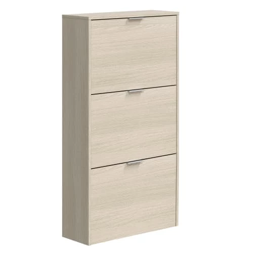 HOMN Meubles D'entrée Et à Chaussures Meuble à Chaussures 3 Portes, Couleur Chêne, 60 Cm Longueur 3 HOMN Meubles D'entrée Et à Chaussures Meuble à Chaussures 3 Portes, Couleur Chêne, 60 Cm Longueur