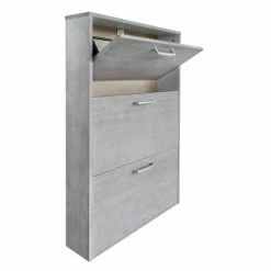 Meubletmoi Meubles D'entrée Et à Chaussures Meuble à Chaussures 3 Tiroirs 9 Paires Décor Béton -Meubles d'appoint Soldes meuble a chaussures 3 tiroirs 9 paires decor beton 1