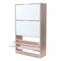 Fornord Meubles D'entrée Et à Chaussures Meuble à Chaussures 3 Tiroirs Porte Miroir -Meubles d'appoint Soldes meuble a chaussures 3 tiroirs porte miroir 1