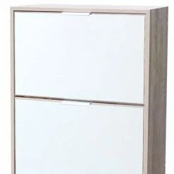 Fornord Meubles D'entrée Et à Chaussures Meuble à Chaussures 3 Tiroirs Porte Miroir -Meubles d'appoint Soldes meuble a chaussures 3 tiroirs porte miroir 2