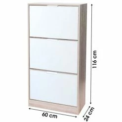 Fornord Meubles D'entrée Et à Chaussures Meuble à Chaussures 3 Tiroirs Porte Miroir -Meubles d'appoint Soldes meuble a chaussures 3 tiroirs porte miroir 3