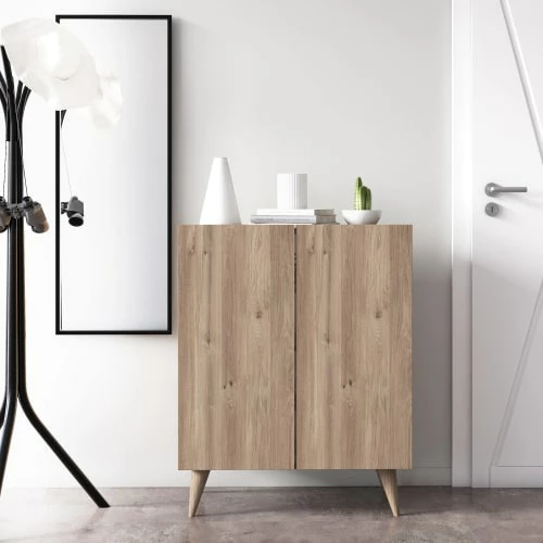 Dmora Meubles D'entrée Et à Chaussures Meuble à Chaussures Avec 2 Portes Effet Bois De Chêne 7 Dmora Meubles D'entrée Et à Chaussures Meuble à Chaussures Avec 2 Portes Effet Bois De Chêne – Image 5