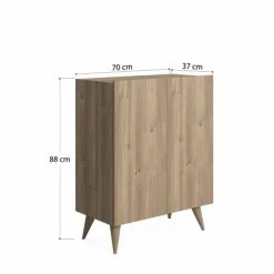 Dmora Meubles D'entrée Et à Chaussures Meuble à Chaussures Avec 2 Portes Effet Bois De Chêne 13 Dmora Meubles D'entrée Et à Chaussures Meuble à Chaussures Avec 2 Portes Effet Bois De Chêne -Meubles d'appoint Soldes meuble a chaussures avec 2 portes effet bois de chene 5