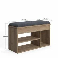 Dmora Meubles D'entrée Et à Chaussures Meuble à Chaussures Avec Assise Effet Bois Chêne -Meubles d'appoint Soldes meuble a chaussures avec assise effet bois chene 5