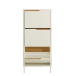 Meubles & Design Meubles D'entrée Et à Chaussures Meuble à Chaussures Design En Bois Blanc -Meubles d'appoint Soldes meuble a chaussures design en bois blanc 5