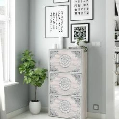 Produits populaires -Meubles d'appoint Soldes meuble a chaussures effet bois blanc 1