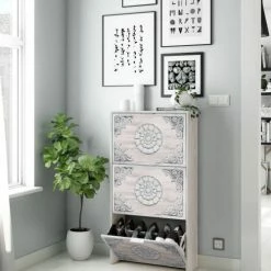 Dmora Meubles D'entrée Et à Chaussures Meuble à Chaussures Effet Bois Blanc 7 Dmora Meubles D'entrée Et à Chaussures Meuble à Chaussures Effet Bois Blanc -Meubles d'appoint Soldes meuble a chaussures effet bois blanc 2