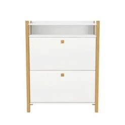 Woodman Meubles D'entrée Et à Chaussures Meuble à Chaussures En Bois 2 Portes Gris Foncé -Meubles d'appoint Soldes meuble a chaussures en bois 2 portes blanc