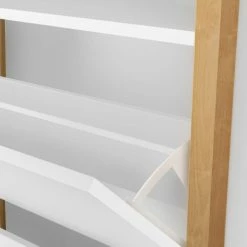 Woodman Meubles D'entrée Et à Chaussures Meuble à Chaussures En Bois 2 Portes Blanc -Meubles d'appoint Soldes meuble a chaussures en bois 2 portes blanc 4