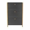 Woodman Meubles D'entrée Et à Chaussures Meuble à Chaussures En Bois 3 Portes Gris Foncé -Meubles d'appoint Soldes meuble a chaussures en bois 3 portes gris fonce