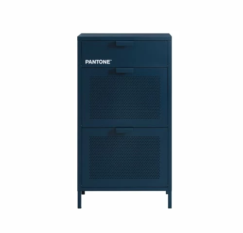 Pantone Meubles D'entrée Et à Chaussures Meuble à Chaussures Métal Bleu Nuit 3 Portes 3 Pantone Meubles D'entrée Et à Chaussures Meuble à Chaussures Métal Bleu Nuit 3 Portes