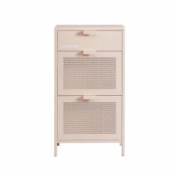 Pantone Meubles D'entrée Et à Chaussures Meuble à Chaussures Métal Rose Blush 3 Portes