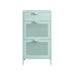 Pantone Meubles D'entrée Et à Chaussures Meuble à Chaussures Métal Vert Menthe 3 Portes