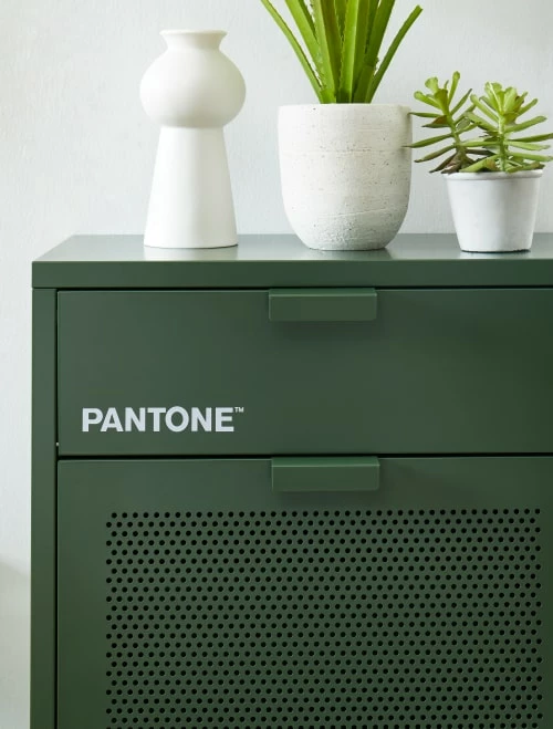 Pantone Meubles D'entrée Et à Chaussures Meuble à Chaussures Métal Vert Olive 3 Portes 6 Pantone Meubles D'entrée Et à Chaussures Meuble à Chaussures Métal Vert Olive 3 Portes – Image 4