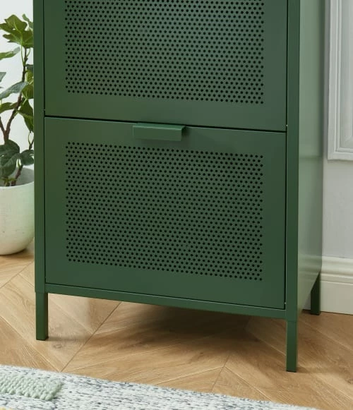 Pantone Meubles D'entrée Et à Chaussures Meuble à Chaussures Métal Vert Olive 3 Portes 7 Pantone Meubles D'entrée Et à Chaussures Meuble à Chaussures Métal Vert Olive 3 Portes – Image 5