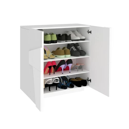 Dmora Meubles D'entrée Et à Chaussures Meuble à Chaussures Moderne Effet Bois Blanc 6 Dmora Meubles D'entrée Et à Chaussures Meuble à Chaussures Moderne Effet Bois Blanc – Image 4