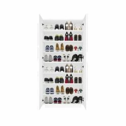 Dmora Meubles D'entrée Et à Chaussures Meuble à Chaussures Moderne Effet Bois Blanc Brillant -Meubles d'appoint Soldes meuble a chaussures moderne effet bois blanc brillant 13