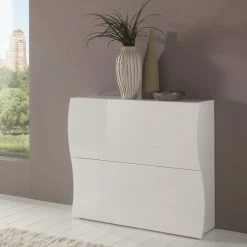 Produits populaires -Meubles d'appoint Soldes meuble a chaussures moderne effet bois blanc brillant 20