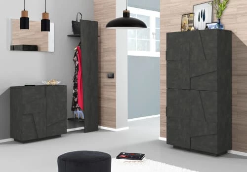 Dmora Meubles D'entrée Et à Chaussures Meuble à Chaussures Moderne Effet Bois Gris 5 Dmora Meubles D'entrée Et à Chaussures Meuble à Chaussures Moderne Effet Bois Gris – Image 3